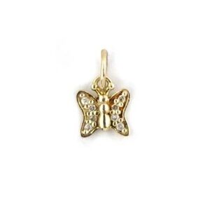 J. Landa Solid 14k Gold Butterfly Pendant Necklace Mini Charm